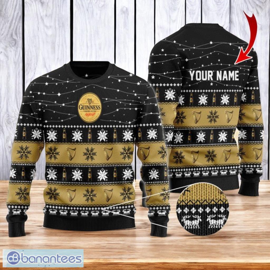 personalized christmas twinkle lights guinness christmas ugly sweater 3d best gift chistmas image Personalized Christmas Twinkle Lights Guinness Christmas Ugly Sweater 3D Best Gift Chistmas Product Photo 1