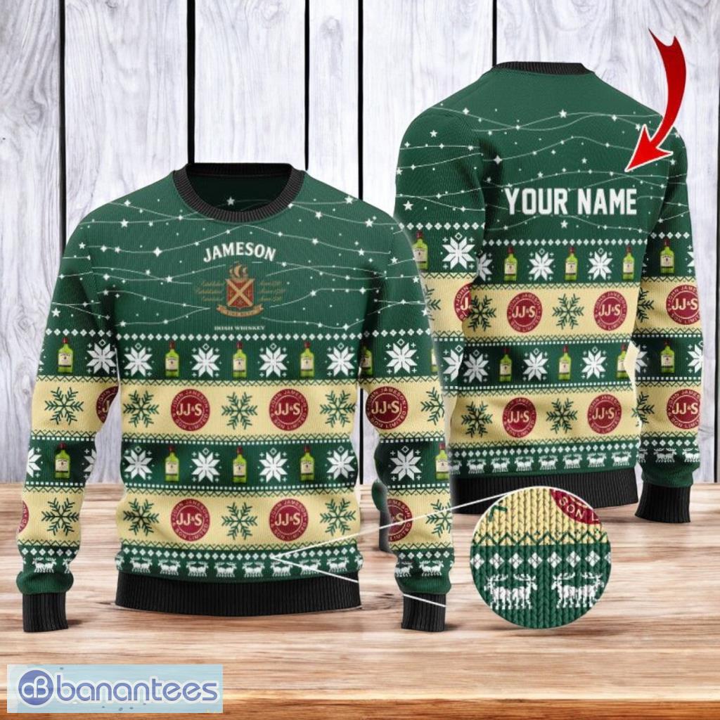 personalized christmas twinkle lights jameson irish christmas ugly sweater 3d best gift chistmas image Personalized Christmas Twinkle Lights Jameson Irish Christmas Ugly Sweater 3D Best Gift Chistmas Product Photo 1
