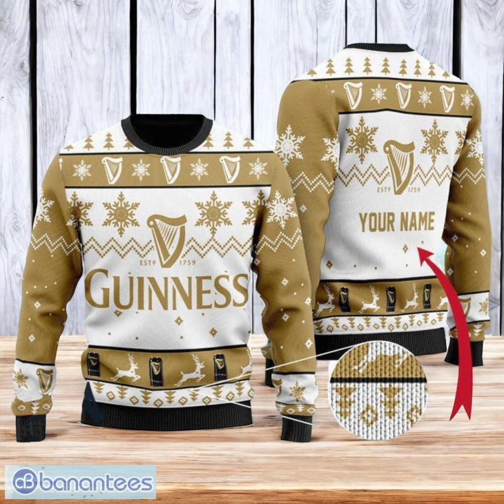 personalized guinness beer christmas ugly sweater 3d best gift chistmas image Personalized Guinness Beer Christmas Ugly Sweater 3D Best Gift Chistmas Product Photo 1