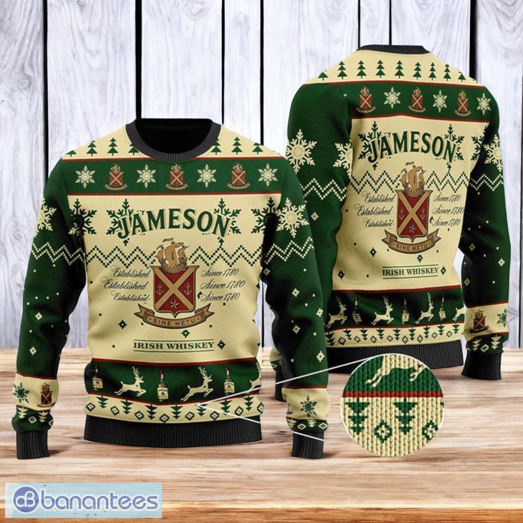 personalized jameson irish whiskey christmas ugly sweater 3d best gift chistmas image Personalized Jameson Irish Whiskey Christmas Ugly Sweater 3D Best Gift Chistmas Product Photo 1