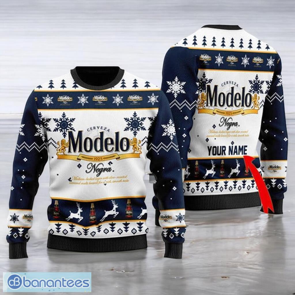 personalized modelo beer christmas ugly sweater image Personalized Modelo Beer Christmas Ugly Sweater Product Photo 1