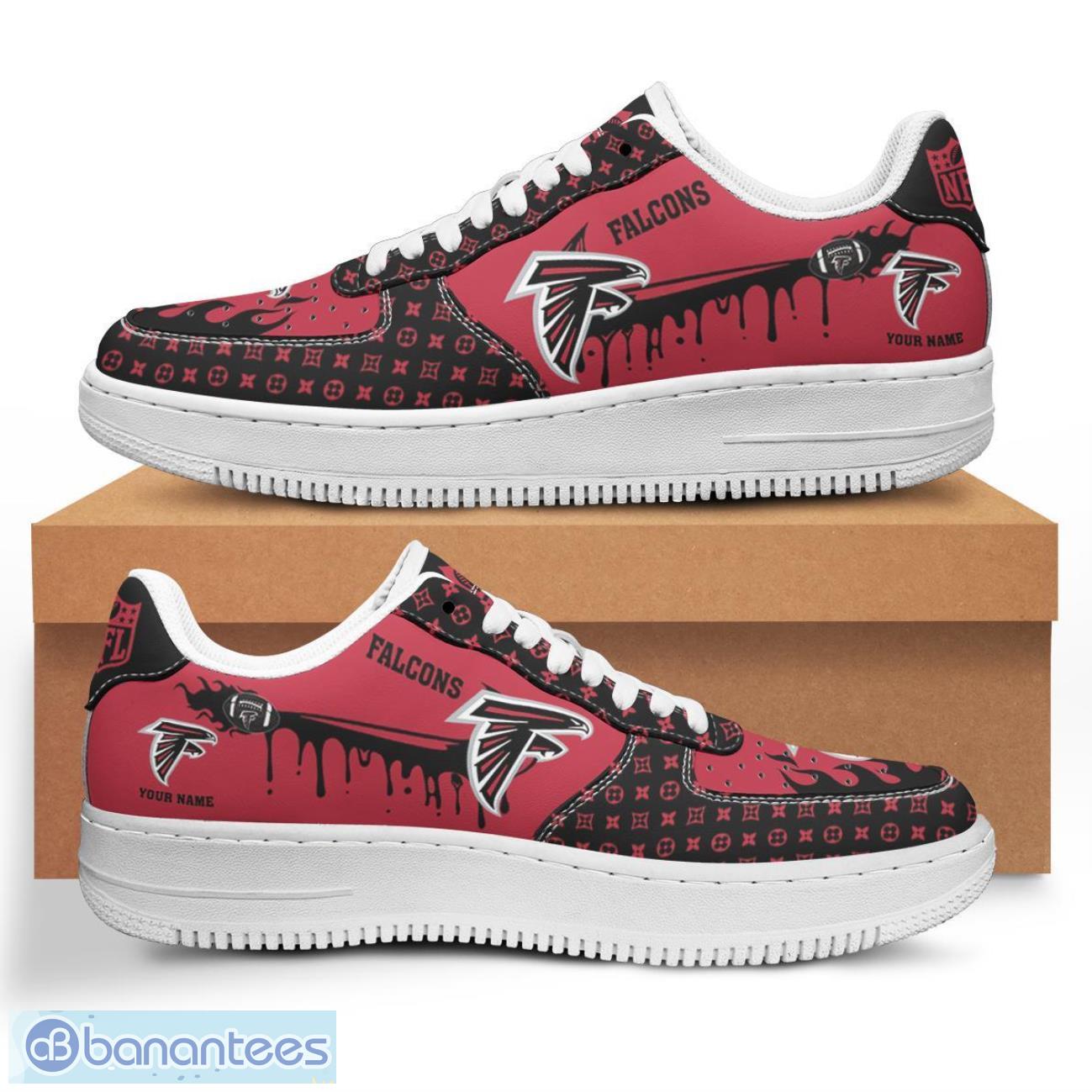 personalized name atlanta falcons drip air force shoes men women sneakers image Personalized Name Atlanta Falcons Drip Air Force Shoes Men Women Sneakers Product Photo 1