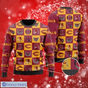 NFL Arizona Cardinals Logo Checkered Flannel Christmas Full Over Print Gifts Christmas 3D Sweater Shirt Product Photo 1