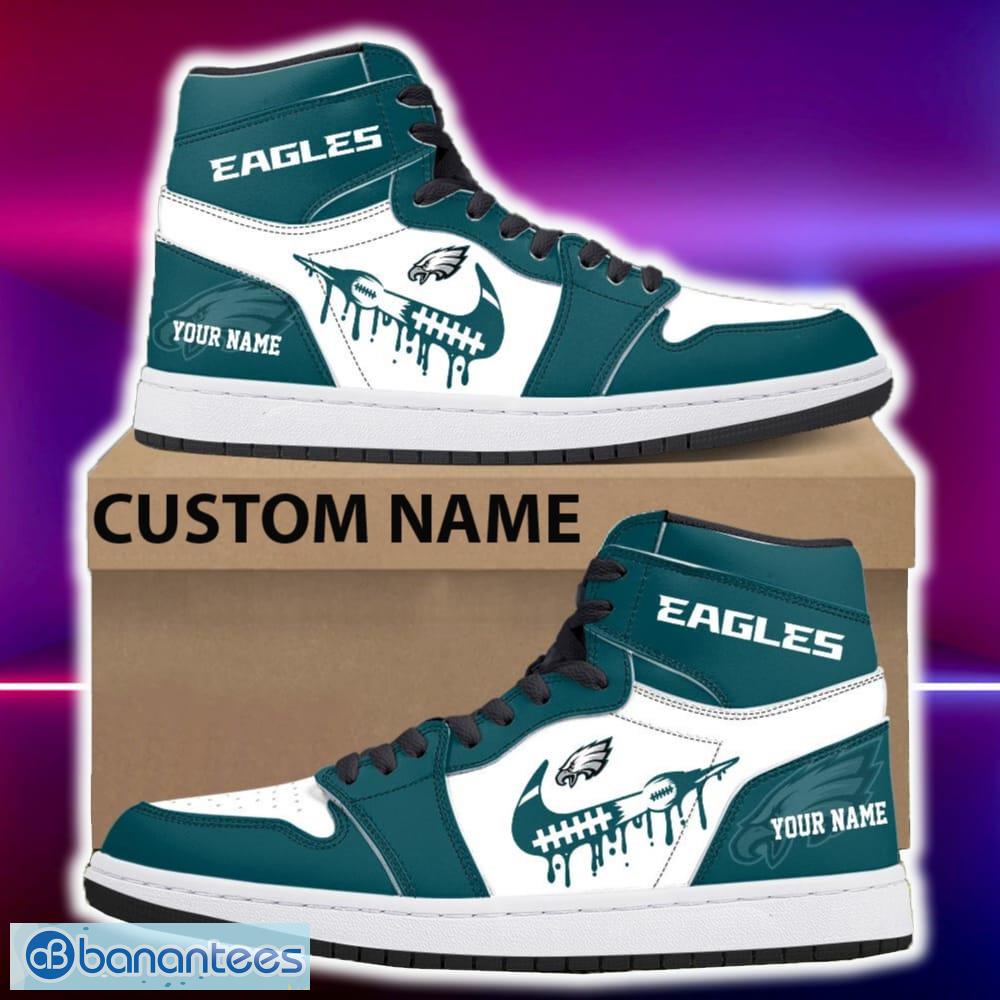 philadelphia eagles air jordan hightop shoes new custom name for fans gift sneaker image Philadelphia Eagles Air Jordan Hightop Shoes New Custom Name For Fans Gift Sneaker - Philadelphia Eagles Air Jordan Hightop Shoes Photo 4