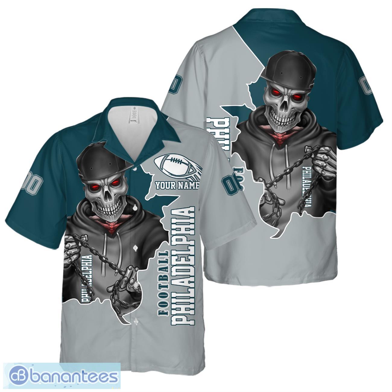 philadelphia football team hawaiian shirt and shorts personalized name and number for fans image Philadelphia Football Team Hawaiian Shirt And Shorts Personalized Name And Number For Fans Product Photo 1