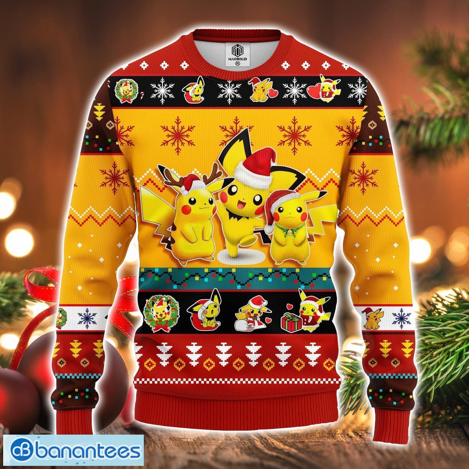 pikachu pokemon ugly christmas sweater yellow 1 amazing gift idea for pokemon lovers image Pikachu Pokemon Ugly Christmas Sweater Yellow 1 Amazing Gift Idea For Pokemon Lovers Product Photo 1