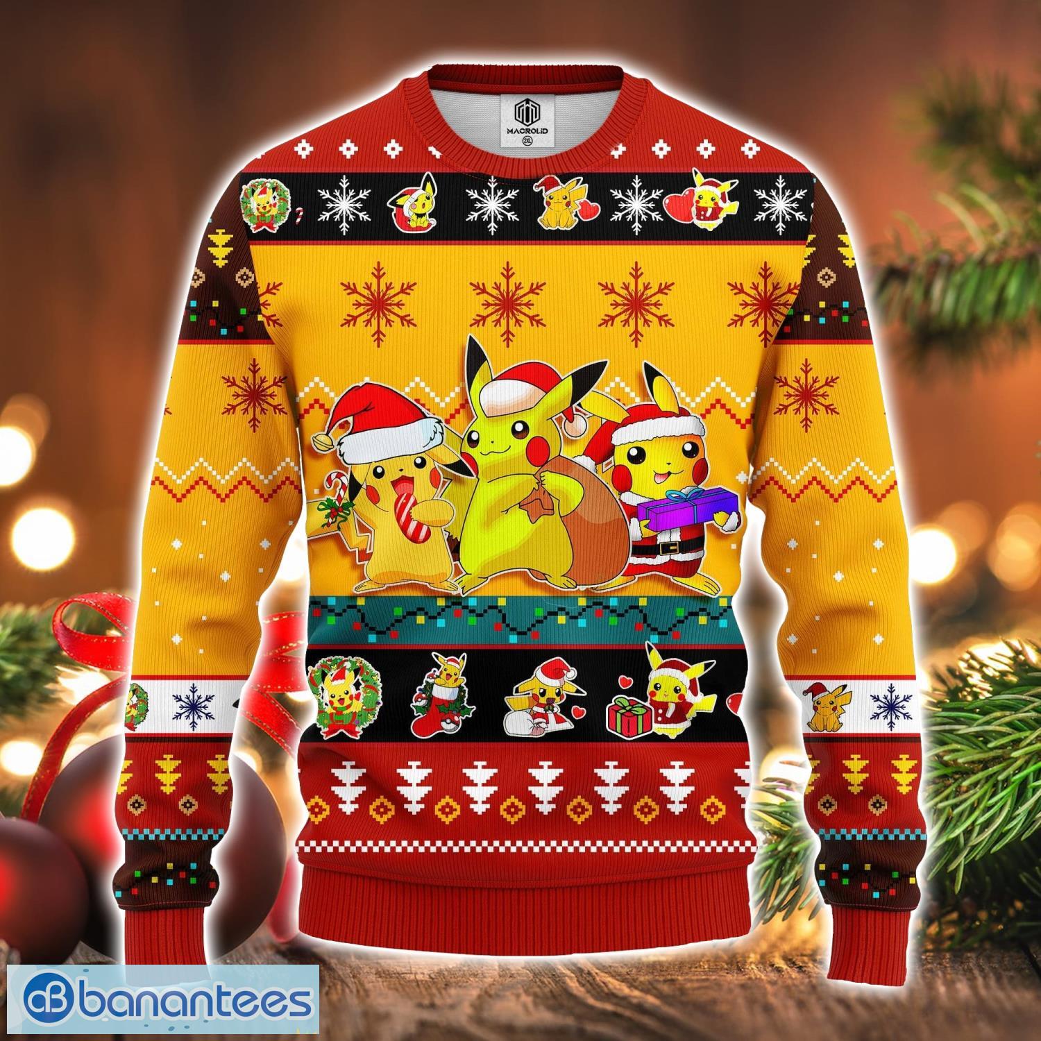 pikachu pokemon ugly christmas sweater yellow 2 amazing gift idea for pokemon lovers image Pikachu Pokemon Ugly Christmas Sweater Yellow 2 Amazing Gift Idea For Pokemon Lovers Product Photo 1