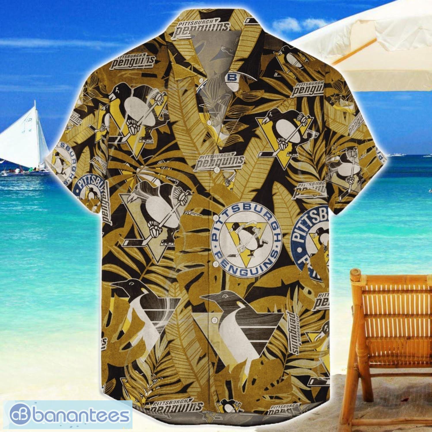 pittsburgh penguins 3d hawaiian shirt retro logo revolution nhl new design summer gift for men women image Pittsburgh Penguins 3D Hawaiian Shirt Retro Logo Revolution NHL New Design Summer Gift For Men Women Product Photo 1