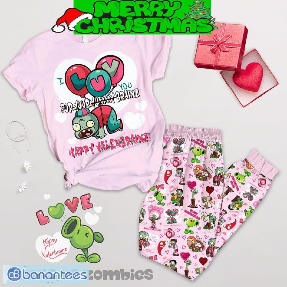 plants vs zombies valentine fleece pajamas set gift family image Plants Vs Zombies Valentine Fleece Pajamas Set Gift Family - Plants Vs Zombies Valentine Fleece Pajamas Set-1