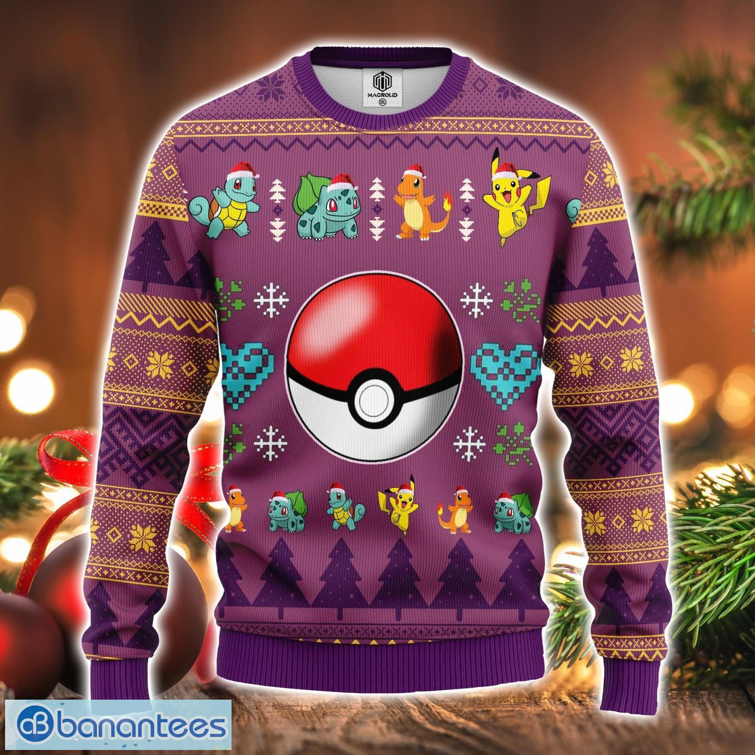 pokemon ball ugly christmas sweater amazing gift idea for pokemon lovers image Pokemon Ball Ugly Christmas Sweater Amazing Gift Idea For Pokemon Lovers Product Photo 1