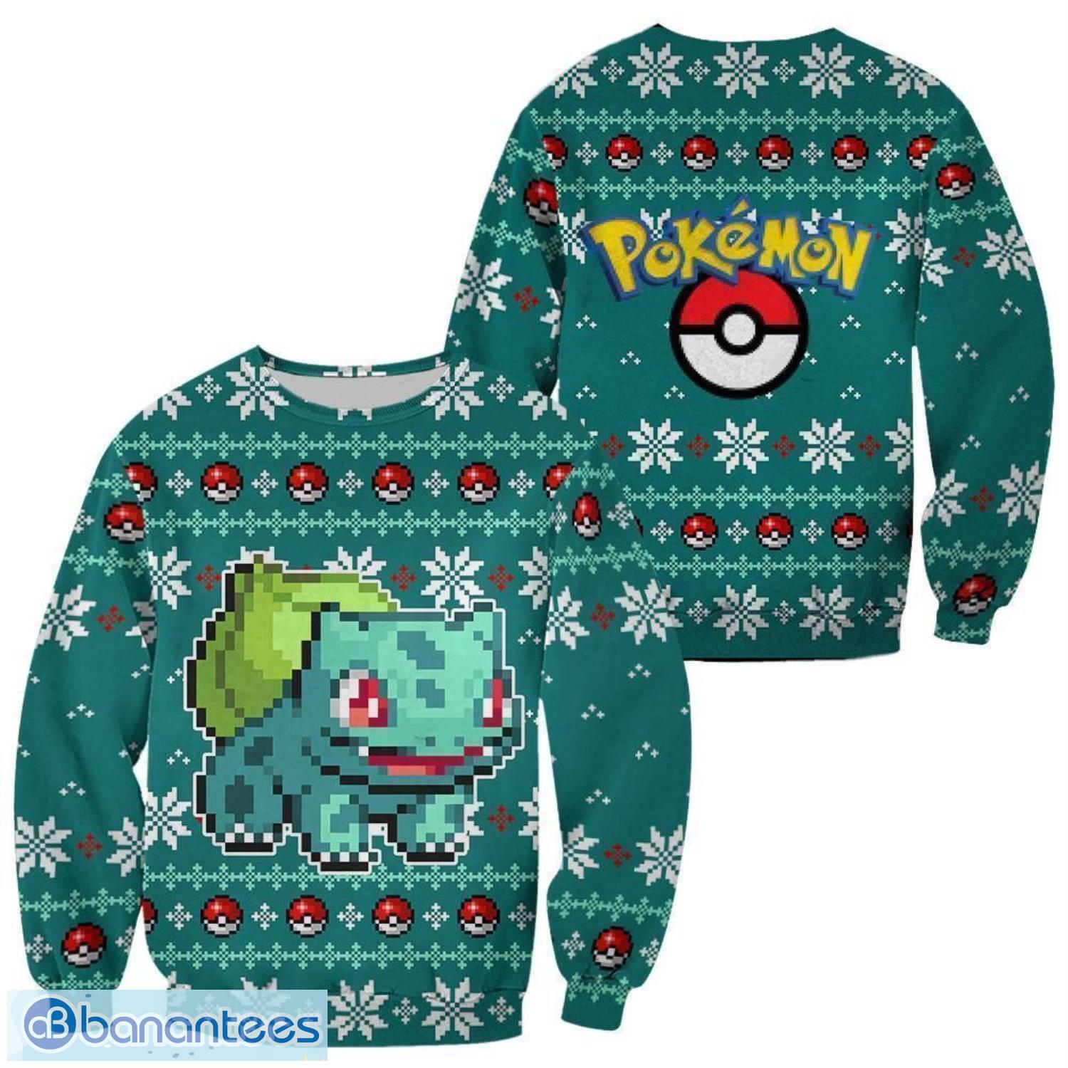pokemon bulbasaur ugly christmas sweater custom xmas gift men women christmas gift image Pokemon Bulbasaur Ugly Christmas Sweater Custom Xmas Gift Men Women Christmas Gift Product Photo 1