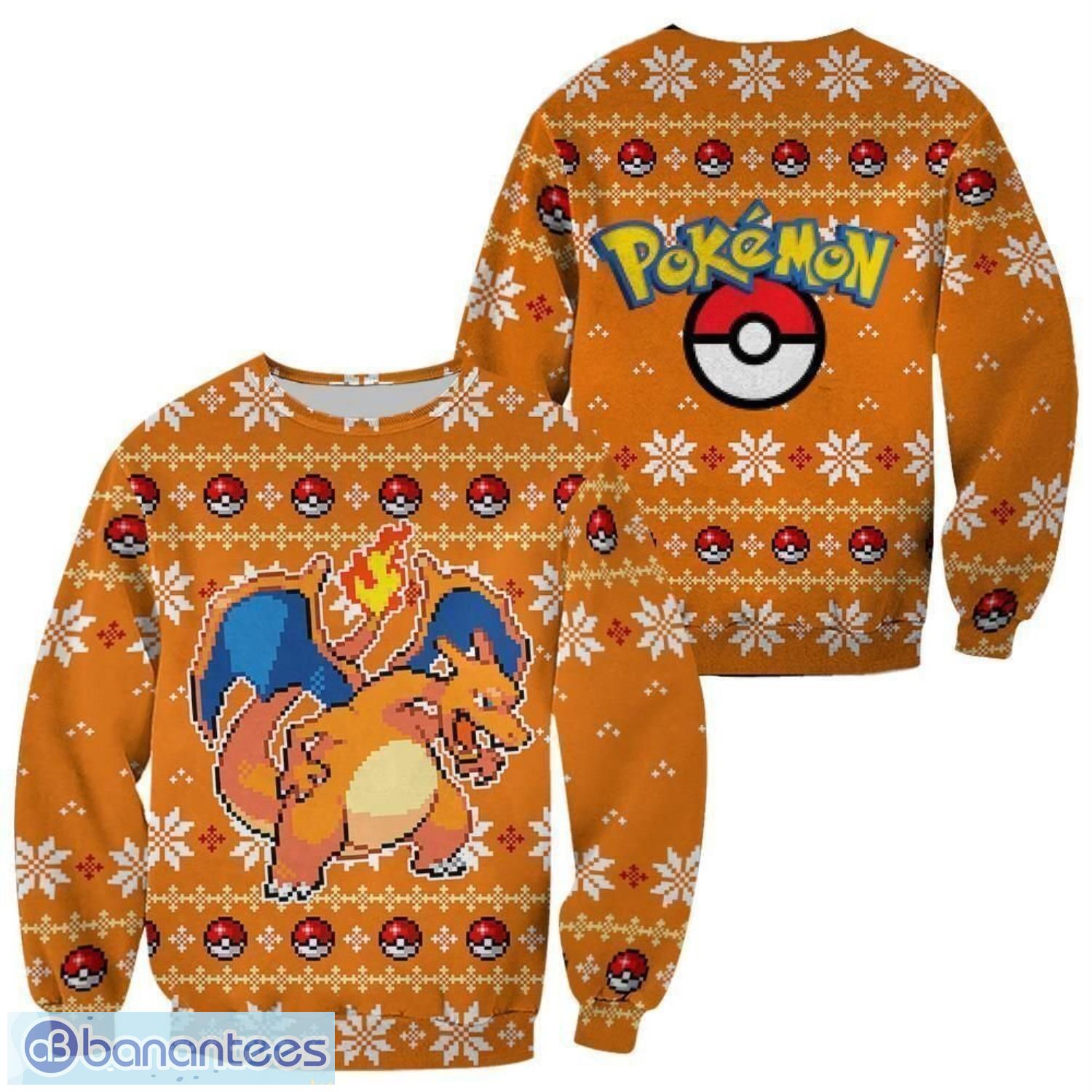 pokemon charizard ugly christmas sweater custom xmas gift men women christmas gift image Pokemon Charizard Ugly Christmas Sweater Custom Xmas Gift Men Women Christmas Gift Product Photo 1