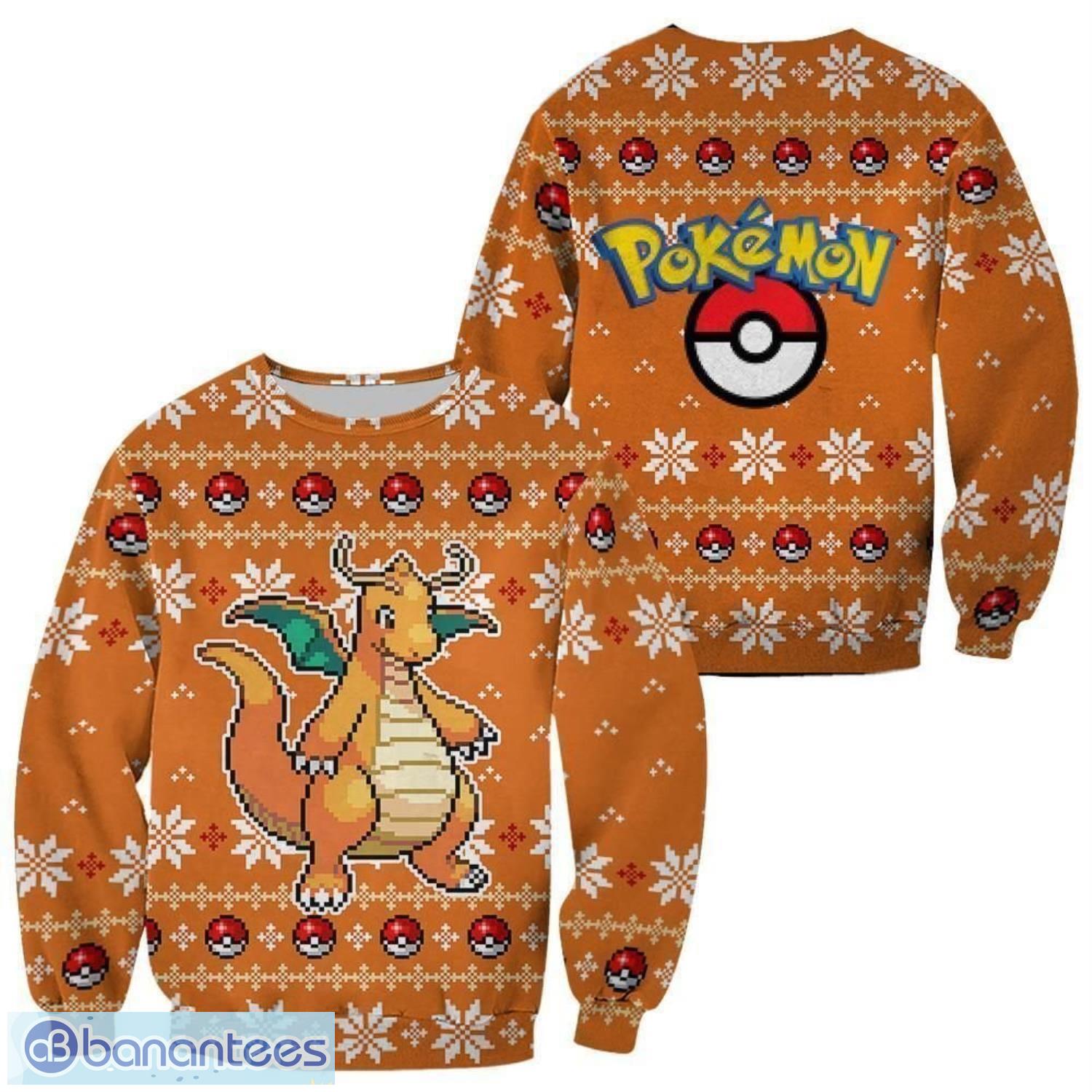 pokemon dragonite ugly christmas sweater custom xmas gift men women christmas gift image Pokemon Dragonite Ugly Christmas Sweater Custom Xmas Gift Men Women Christmas Gift Product Photo 1