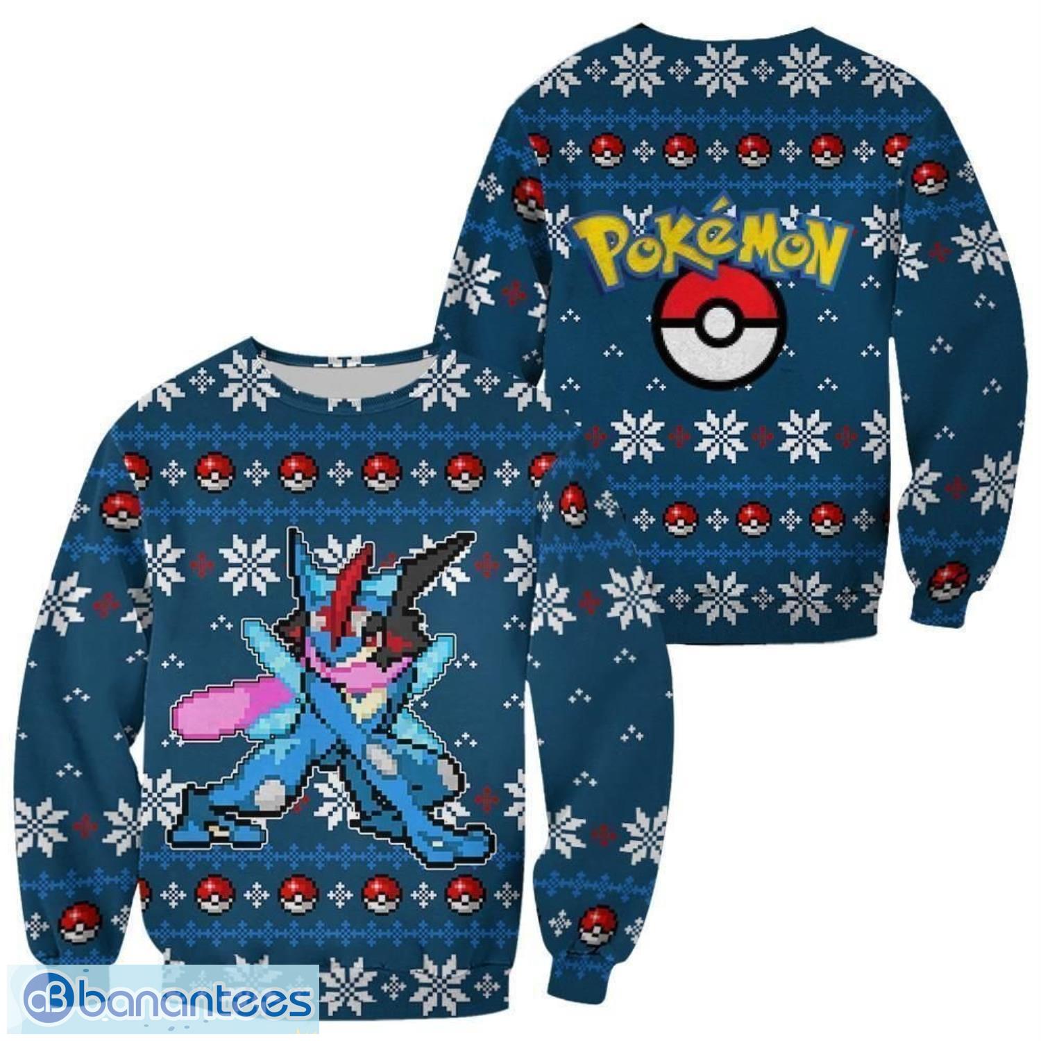 pokemon greninja ugly christmas sweater custom xmas gift men women christmas gift image Pokemon Greninja Ugly Christmas Sweater Custom Xmas Gift Men Women Christmas Gift Product Photo 1