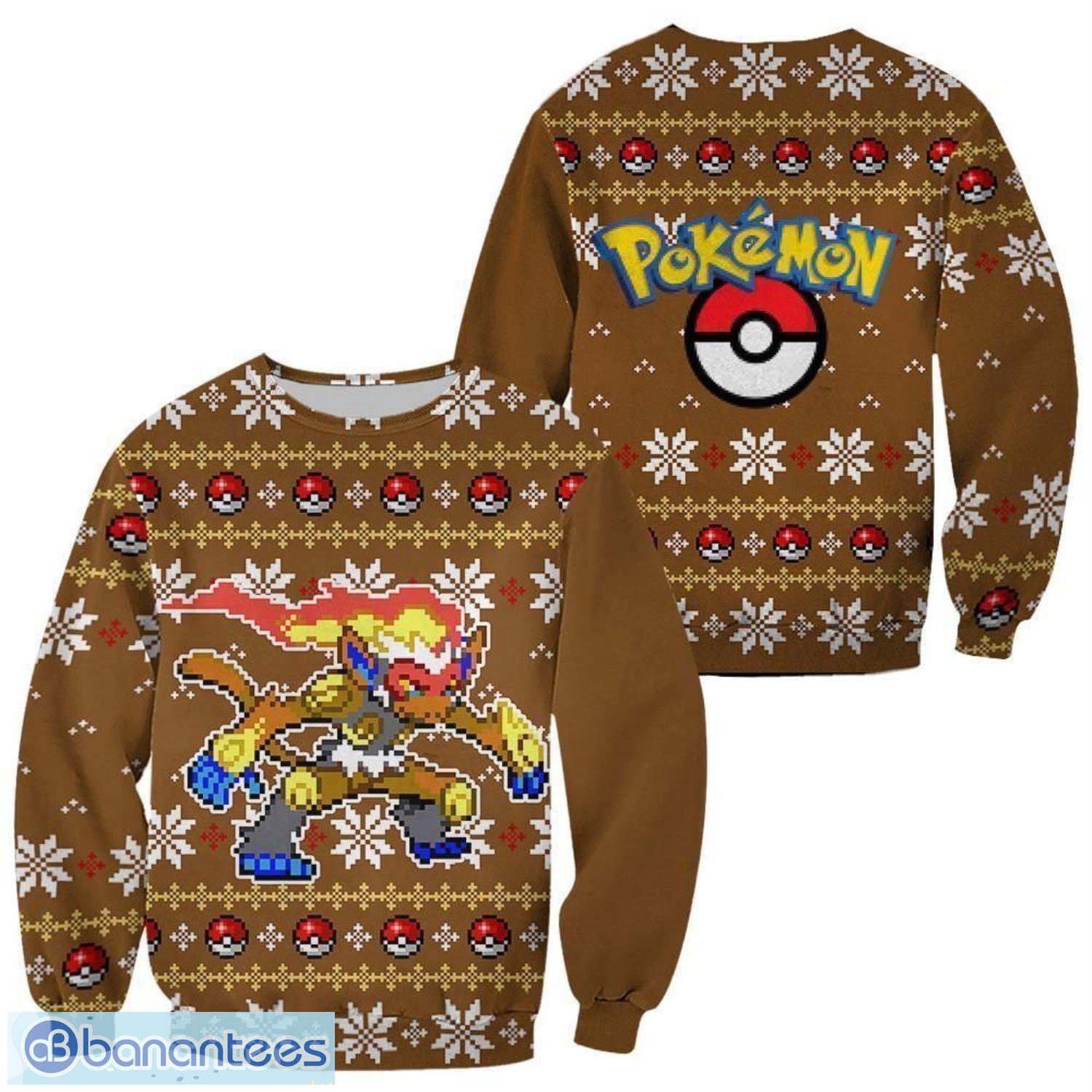 pokemon infernape ugly christmas sweater custom xmas gift men women christmas gift image Pokemon Infernape Ugly Christmas Sweater Custom Xmas Gift Men Women Christmas Gift Product Photo 1