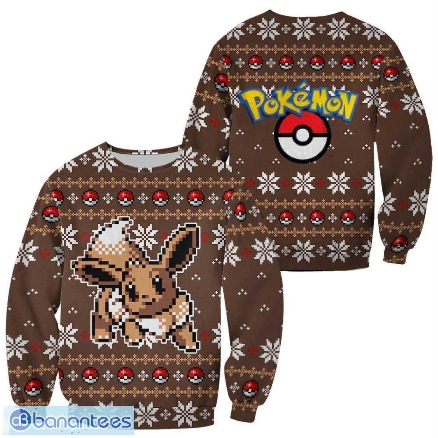 pokemon ugly christmas sweater custom eevee xmas gift men women christmas gift image Pokemon Ugly Christmas Sweater Custom Eevee Xmas Gift Men Women Christmas Gift Product Photo 1
