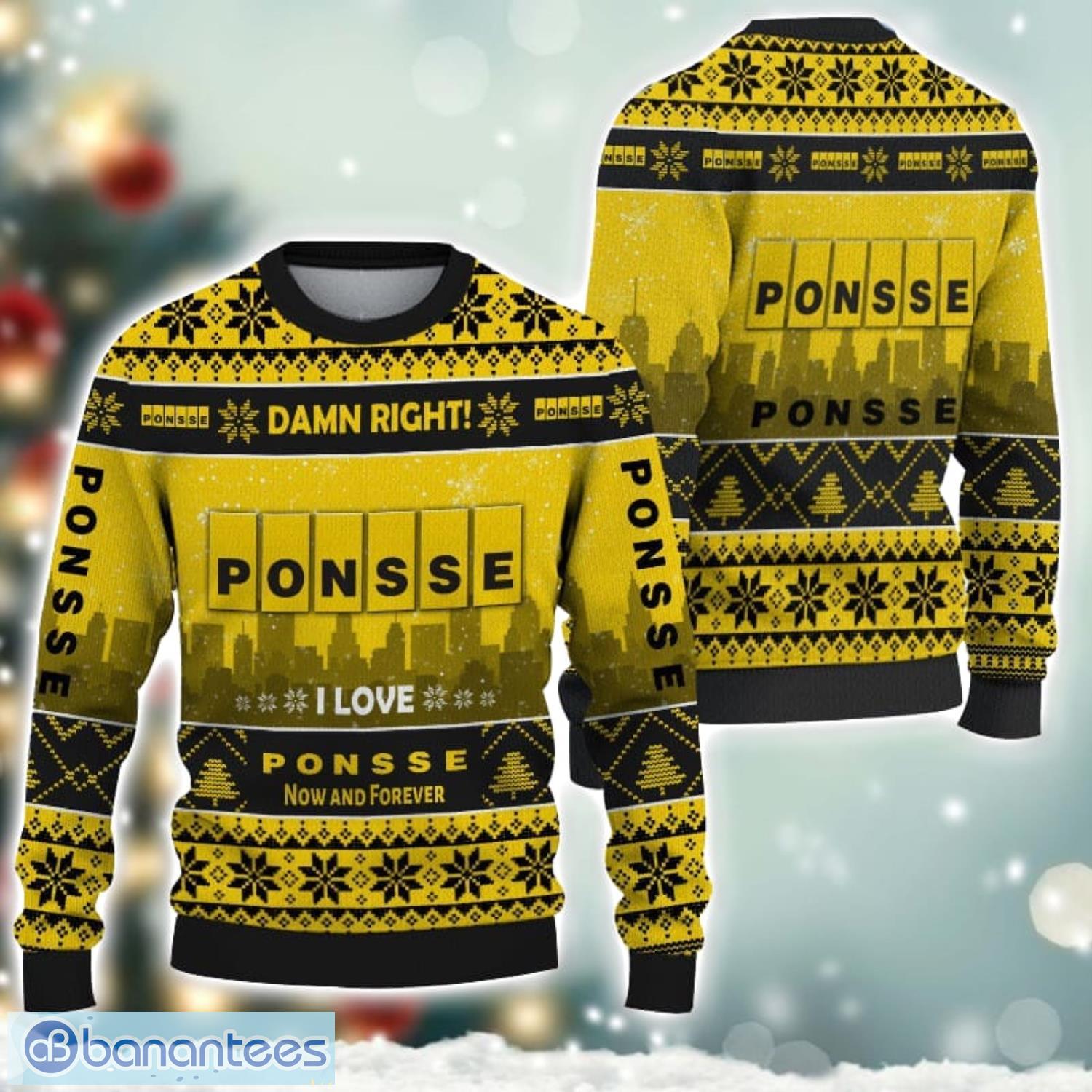 ponsse damn right i lover ponsse now and forever 3d ugly christmas sweater christmas gift image Ponsse Damn Right I Lover Ponsse Now And Forever 3D Ugly Christmas Sweater Christmas Gift Product Photo 1