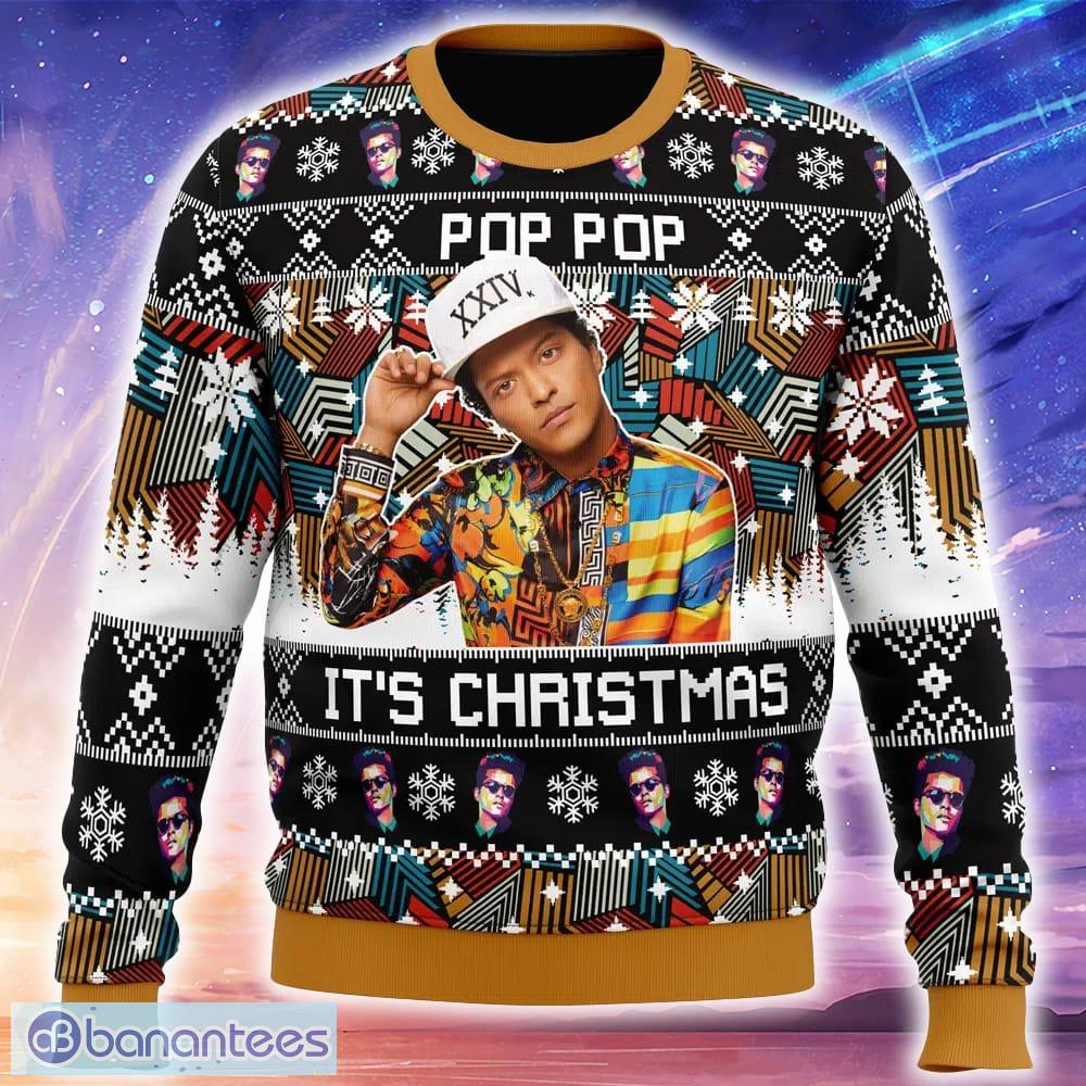 pop pop its christmas bruno mars ugly christmas 3d sweater trending holidays for men women fans image Pop Pop It’s Christmas Bruno Mars Ugly Christmas 3D Sweater Trending Holidays For Men Women Fans - Pop Pop It’s Christmas Bruno Mars Ugly Christmas Sweater_1