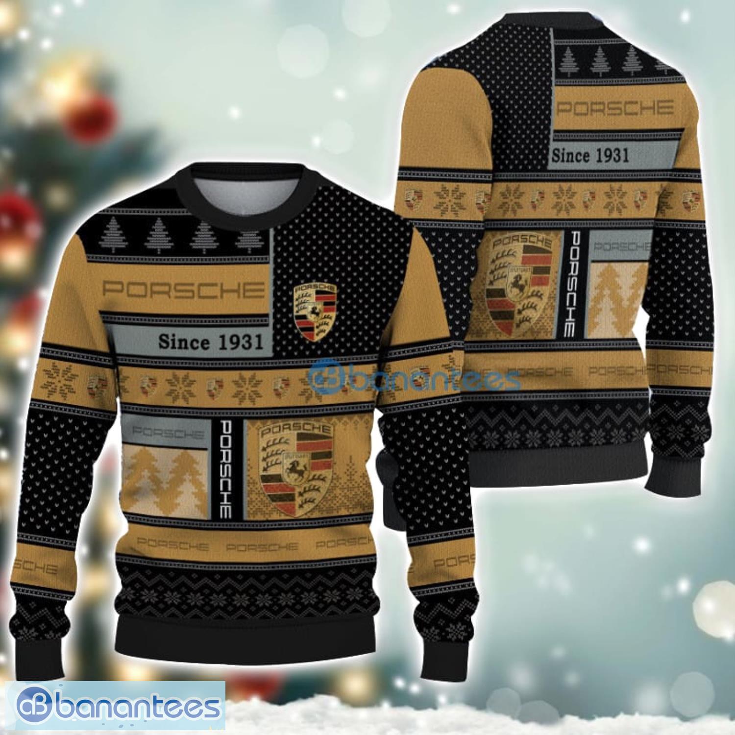 porsche logo ugly christmas sweater for fans men and women christmas gift ideas image Porsche Logo Ugly Christmas Sweater For Fans Men And Women Christmas Gift Ideas Product Photo 1