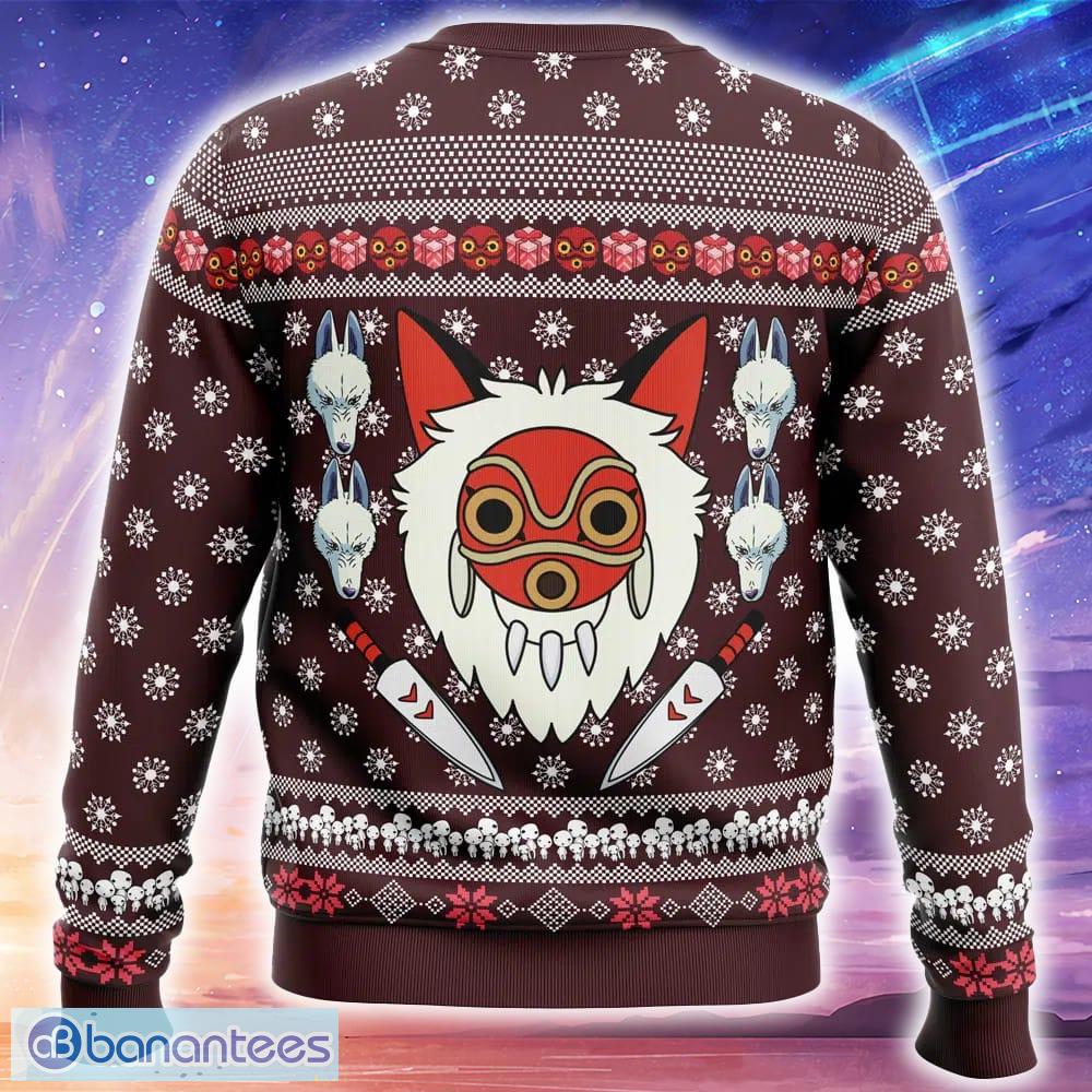 princess mononoke knitted christmas sweater trending holidays for men women fans 1 image Princess Mononoke Knitted Christmas Sweater Trending Holidays For Men Women Fans - Princess Mononoke Ugly Christmas Sweater_2