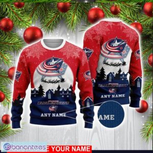 Custom Name NHL Columbus Blue Jackets 3D Sweater Christmas Holiday Gift Product Photo 1