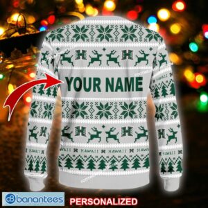 NEW Swaddling Hawaii Rainbow Warriors Ugly Christmas 3D Sweater Gift For Adult Custom Name - NCAA Hawaii Rainbow Warriors Ugly Christmas Sweater For Men And Women Photo 2