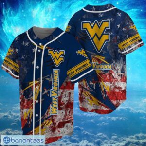 NCAA West Virginia Mountaineers Logo Design Baseball Jersay Shirt Full Print Product Photo 1