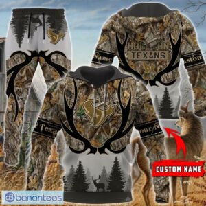 Houston Texans Custom Name Hunting Camo Style 3D Hoodie T-Shirt Sweatshirt Product Photo 1