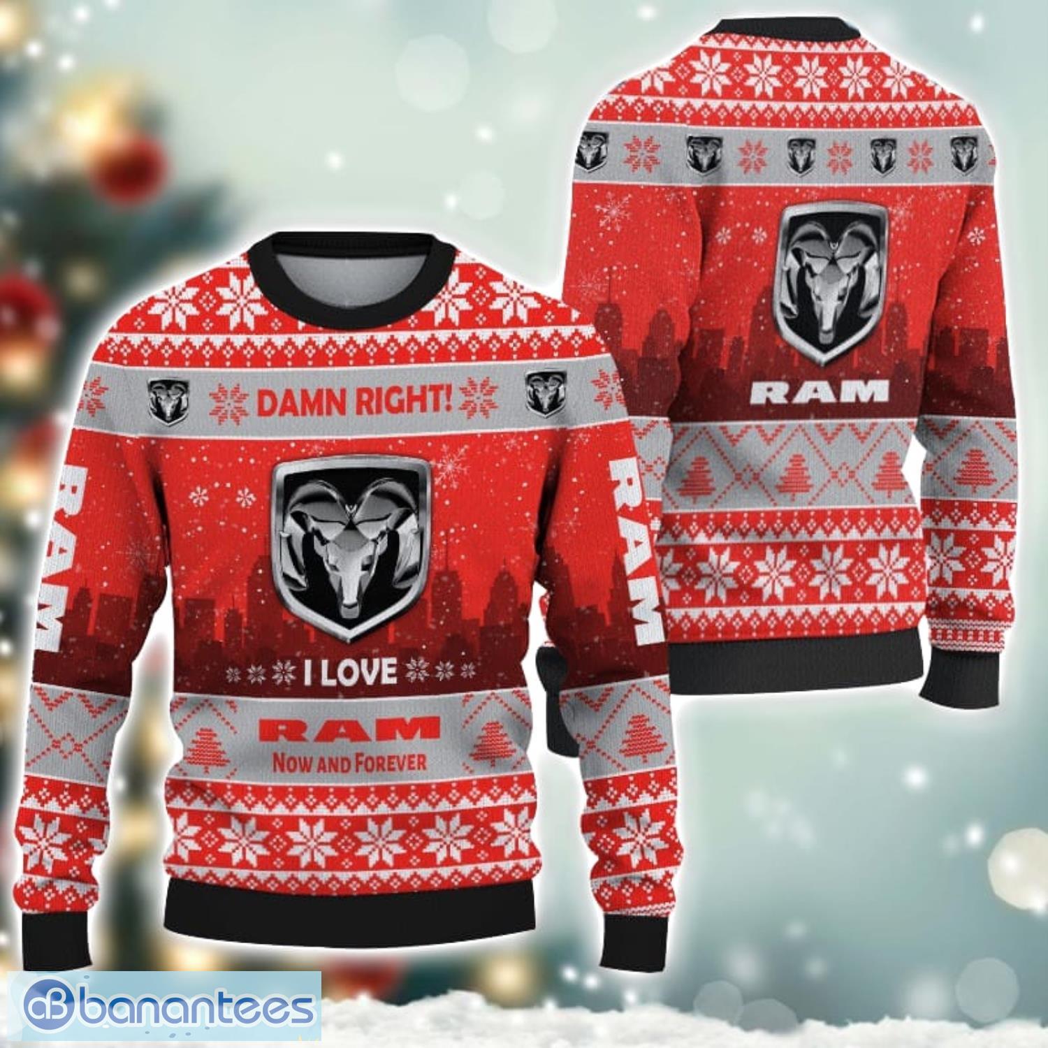 ram truck damn right i lover ram truck now and forever 3d ugly christmas sweater christmas gift image Ram truck Damn Right I Lover Ram truck Now And Forever 3D Ugly Christmas Sweater Christmas Gift Product Photo 1