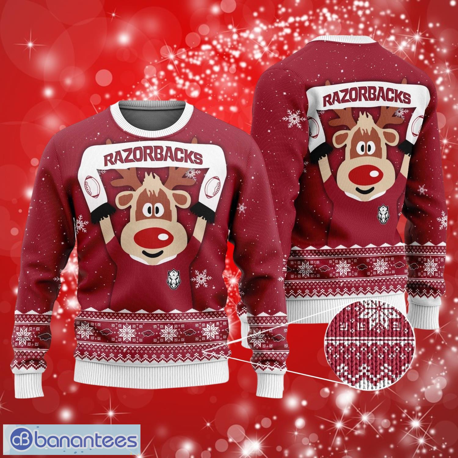razorbacks funny christmas full over print gifts christmas 3d sweater shirt image Razorbacks Funny Christmas Full Over Print Gifts Christmas 3D Sweater Shirt Product Photo 1