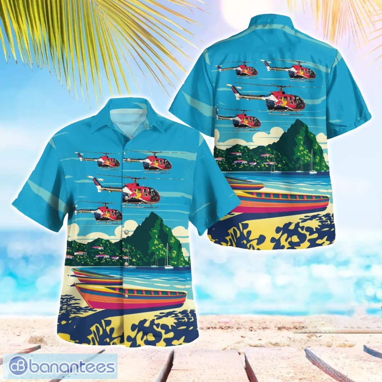 red bull air force helicopter hawaiian shirt beach shirt summer holiday gift all printed image Red Bull Air Force Helicopter Hawaiian Shirt Beach Shirt Summer Holiday Gift All Printed Product Photo 1