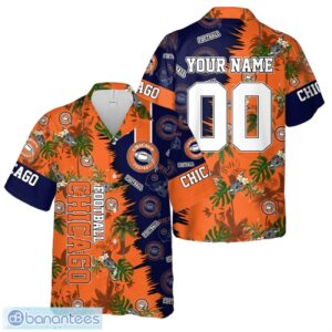 Chicago Football Team Hawaiian Shirt And Shorts Custom Name Number Tropical Style Hawaiian Shirt Product Photo 1