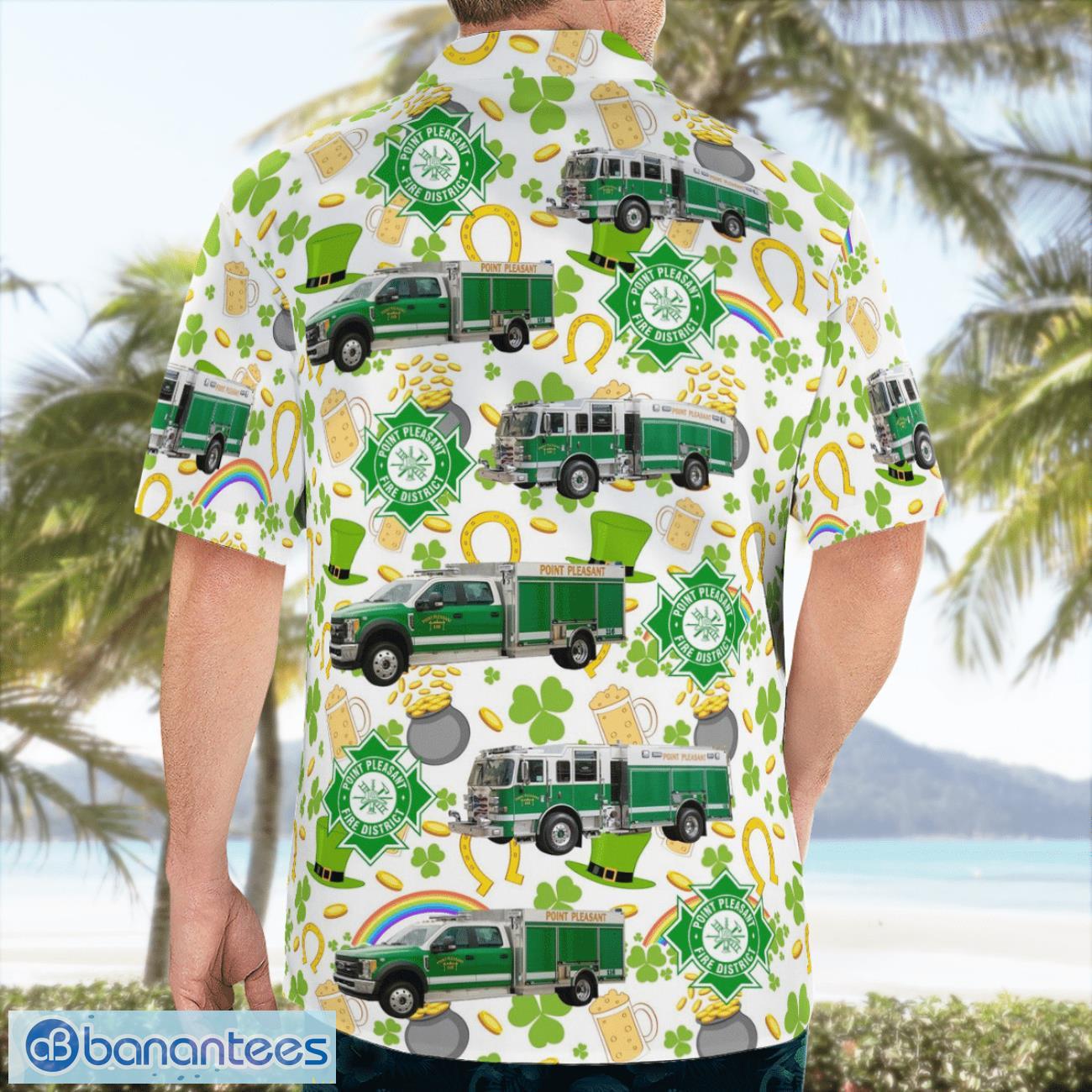 rochester monroe county new york point pleasant fire department st patricks day hawaiian shirt 1 image Rochester, Monroe County, New York, Point Pleasant Fire Department, St Patrick's Day Hawaiian Shirt Product Photo