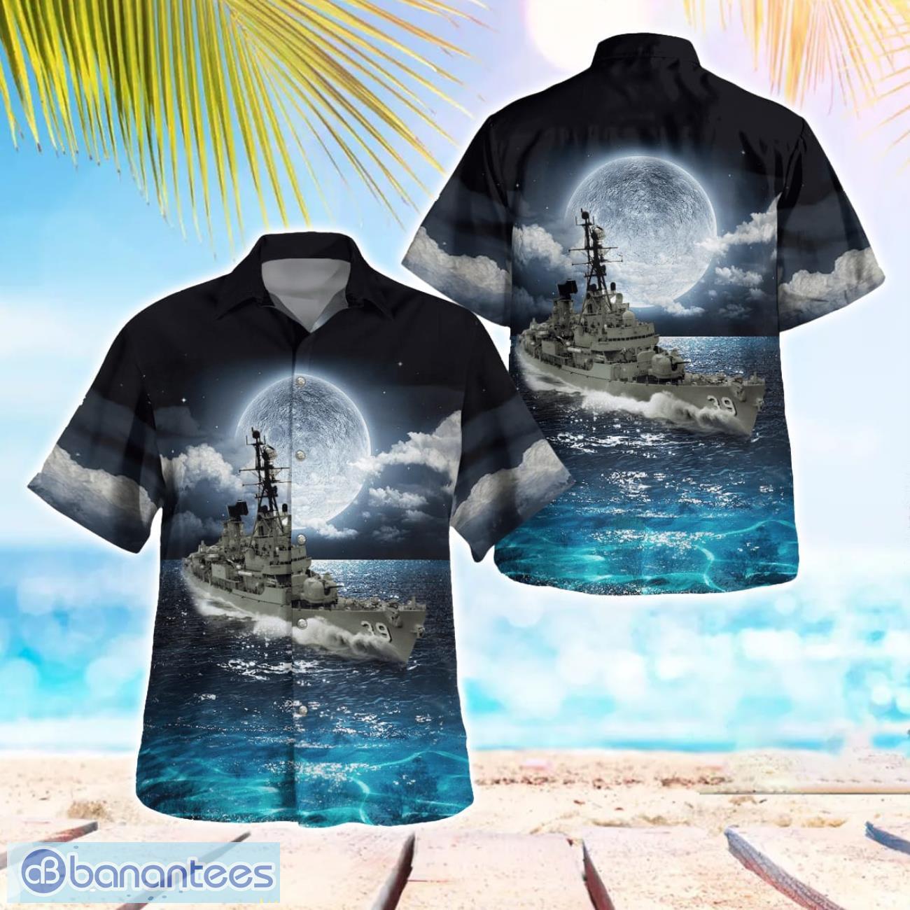royal australian navy hmas hobart d 39 hawaiian shirt image Royal Australian Navy HMAS Hobart (D 39) Hawaiian Shirt Product Photo 1