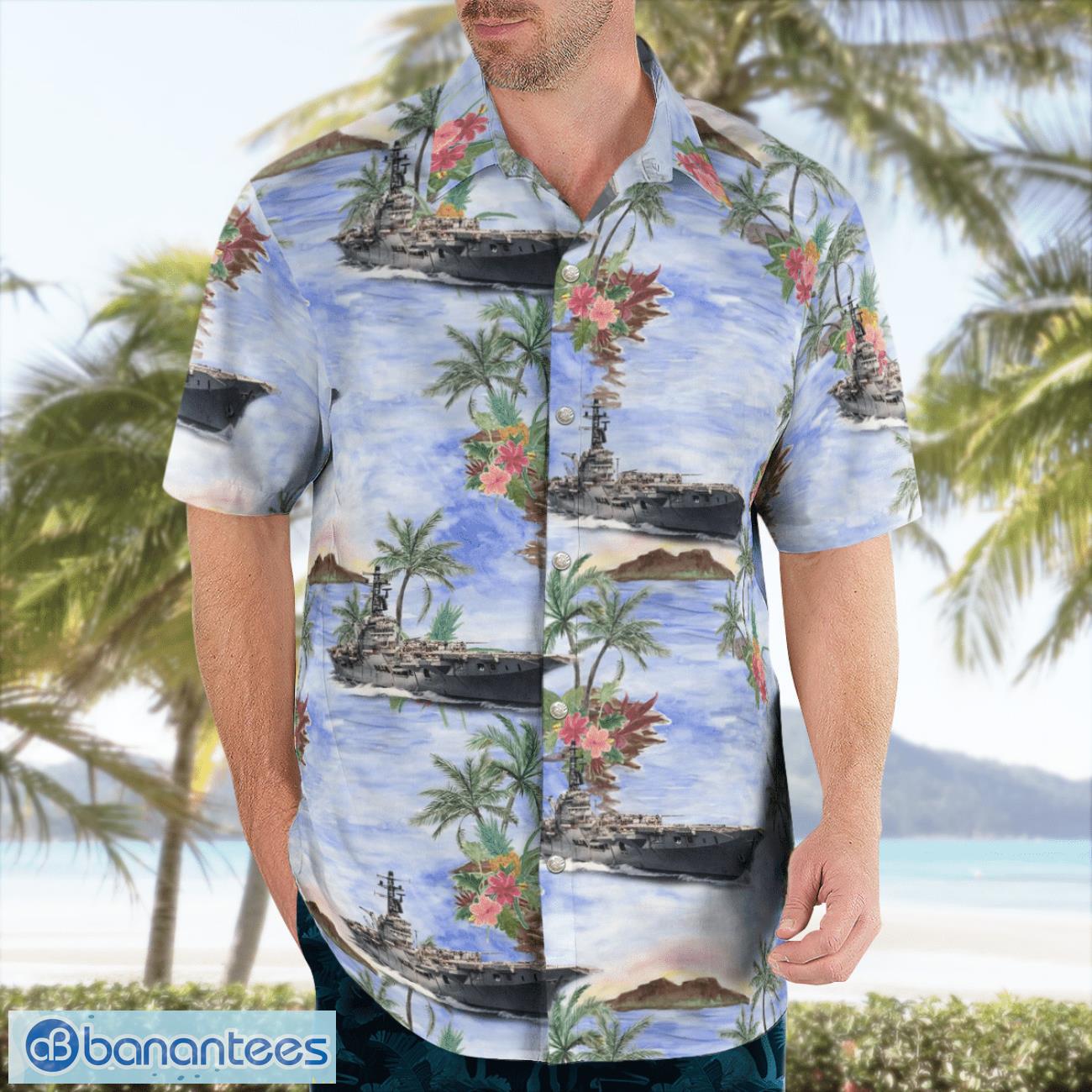 Royal Australian Navy HMAS Melbourne (R21) Hawaiian Shirt Purple Color Royal Australian Navy HMAS Melbourne (R21) Hawaiian Shirt Purple Color Product Photo 4