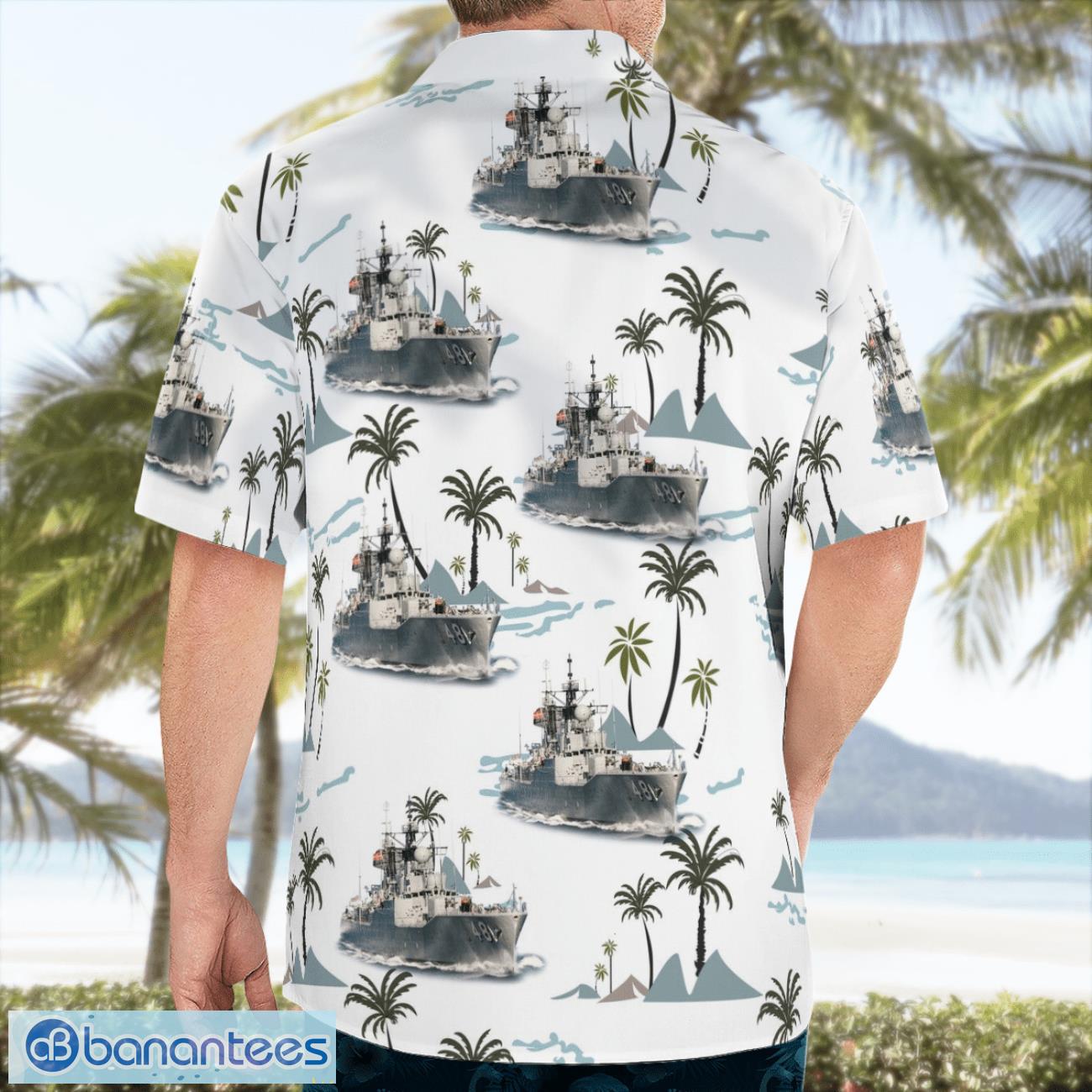 Royal Australian Navy HMAS Stuart (DE 48) White Hawaiian Shirt Royal Australian Navy HMAS Stuart (DE 48) White Hawaiian Shirt Product Photo 2