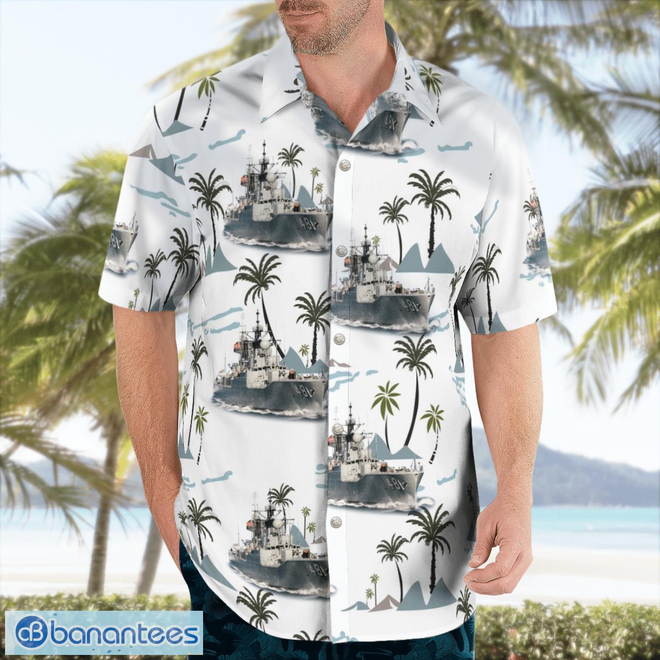 Royal Australian Navy HMAS Stuart (DE 48) White Hawaiian Shirt Royal Australian Navy HMAS Stuart (DE 48) White Hawaiian Shirt Product Photo 4