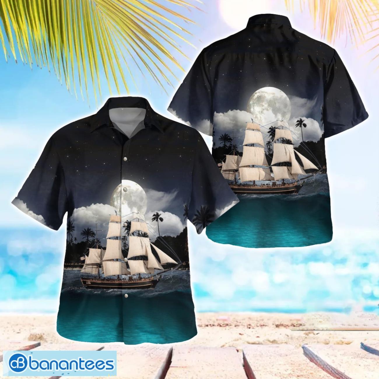 royal navy hms bounty 3d summer aloha hawaiian shirt image Royal Navy HMS Bounty 3D Summer Aloha Hawaiian Shirt Product Photo 1