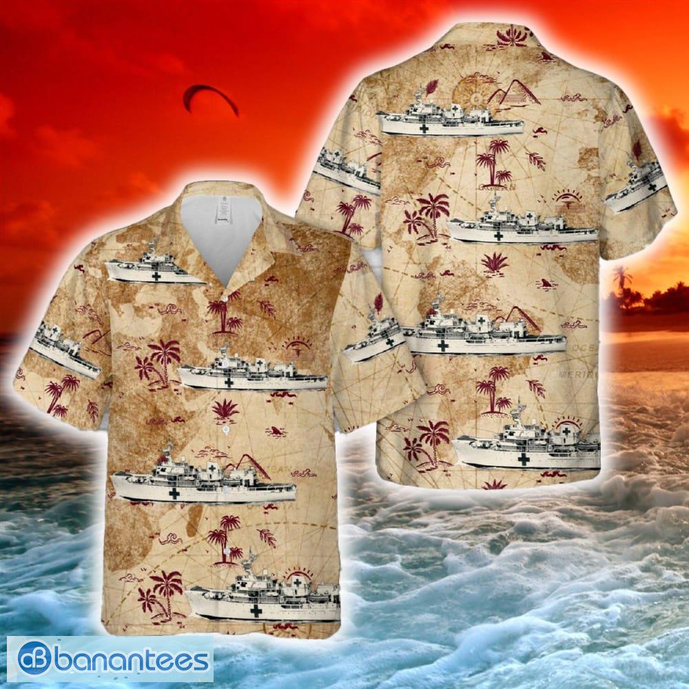 royal navy hms hecla a133 hawaiian shirt image Royal Navy HMS Hecla (A133) Hawaiian Shirt Product Photo 1