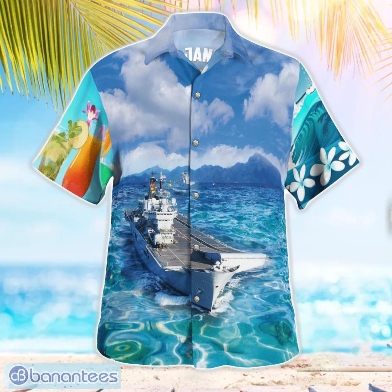 Royal Navy HMS Invincible (R05) Hawaiian Shirt Royal Navy HMS Invincible (R05) Hawaiian Shirt Product Photo 3