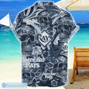 Tampa Bay Rays Flower and Skull Hawaiian Shirt MLB Team Halloween Shirt Product Photo 2