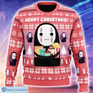 Merry Christmas No Face Spirited Away Ugly Christmas Sweater Trending Holidays For Men Women Fans - Merry Christmas No Face Spirited Away Ugly Christmas Sweater_1