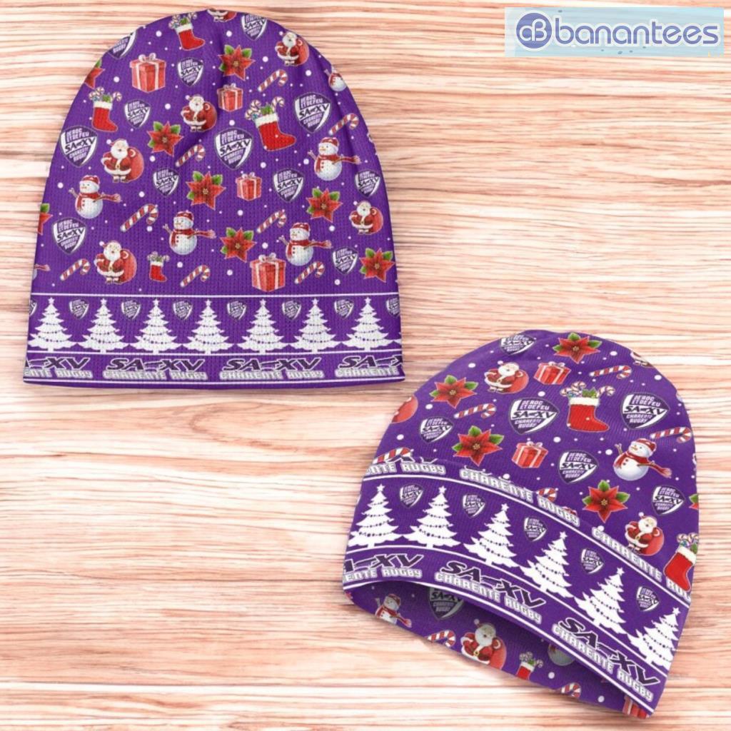 sa xv charente beanie hat ugly christmas pattern gift for men and women image Sa Xv Charente Beanie Hat Ugly Christmas Pattern Gift For Men And Women Product Photo 1