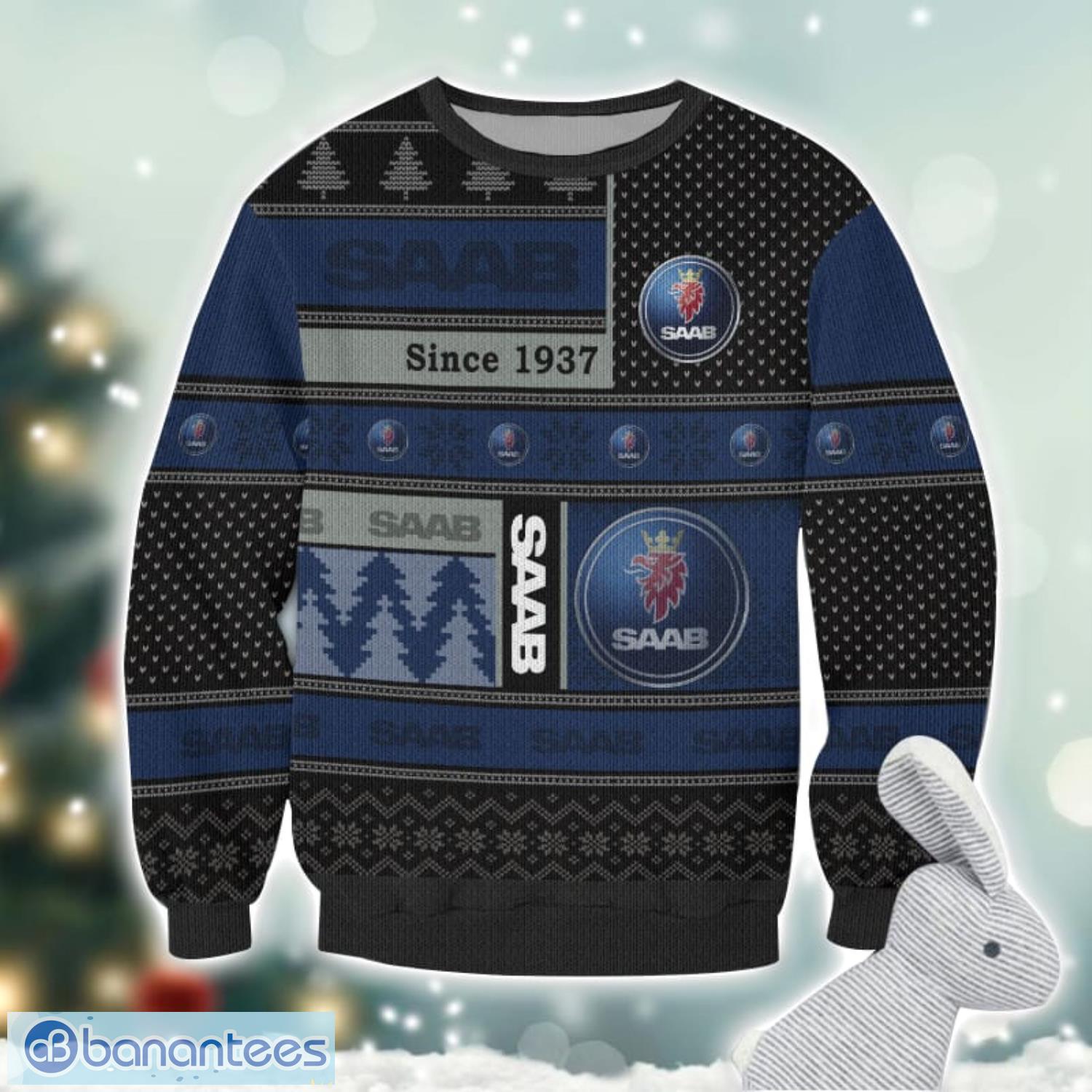 saab logo ugly christmas sweater for fans men and women christmas gift ideas 1 image Saab Logo Ugly Christmas Sweater For Fans Men And Women Christmas Gift Ideas Product Photo 2