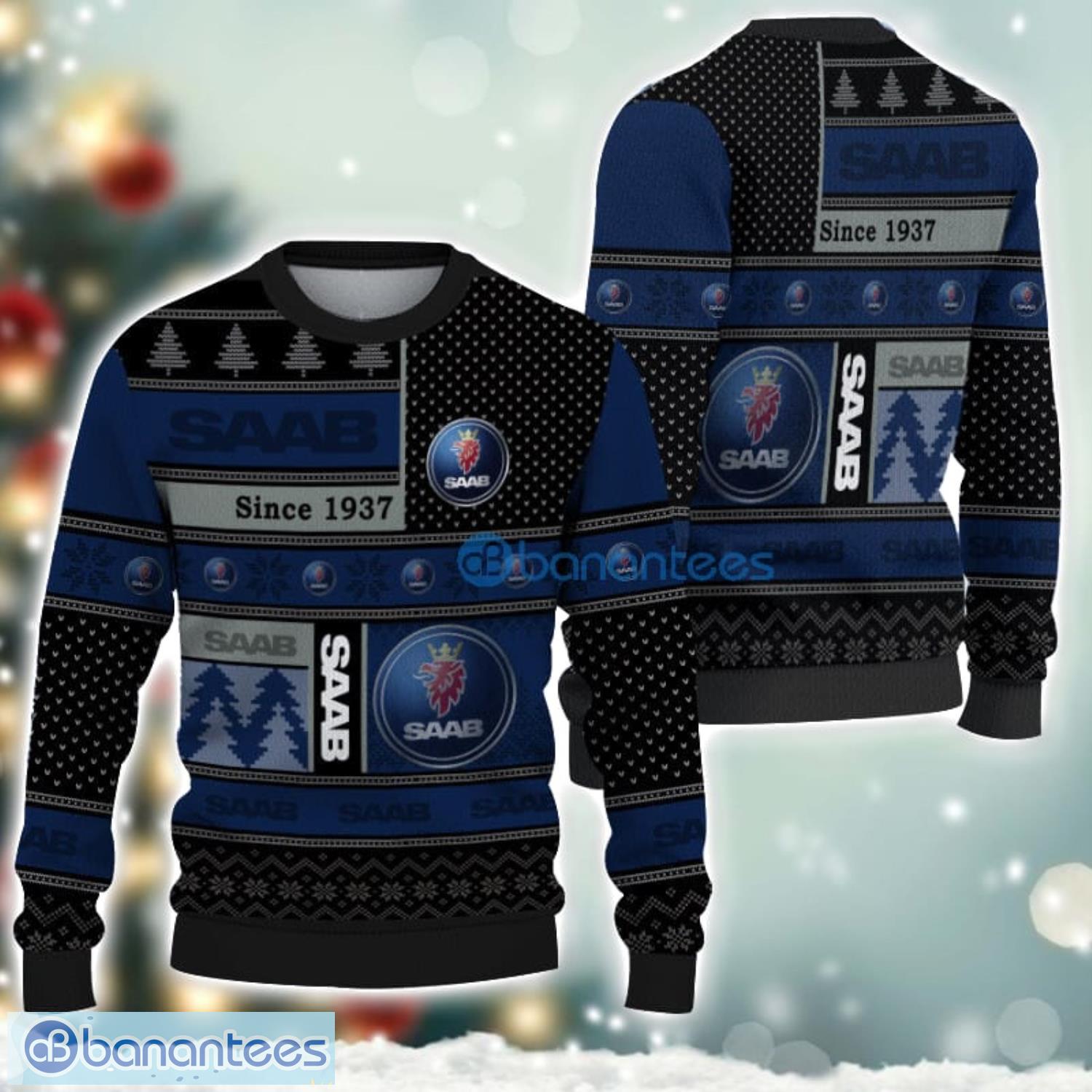 saab logo ugly christmas sweater for fans men and women christmas gift ideas image Saab Logo Ugly Christmas Sweater For Fans Men And Women Christmas Gift Ideas Product Photo 1