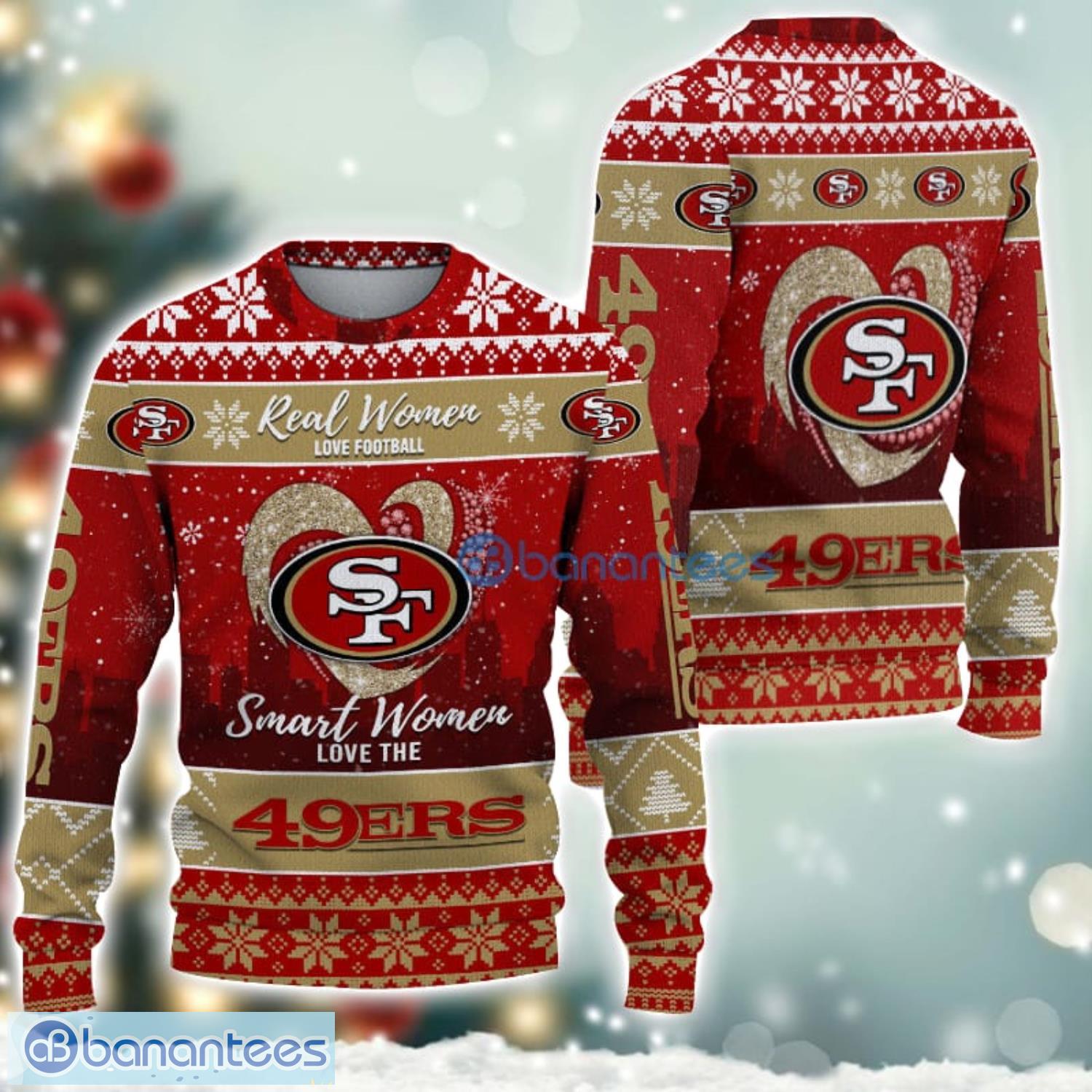 san francisco 49ers logo ugly christmas sweater for fans men and women christmas gift ideas 1 image San Francisco 49ers Logo Ugly Christmas Sweater For Fans Men And Women Christmas Gift Ideas Product Photo 2