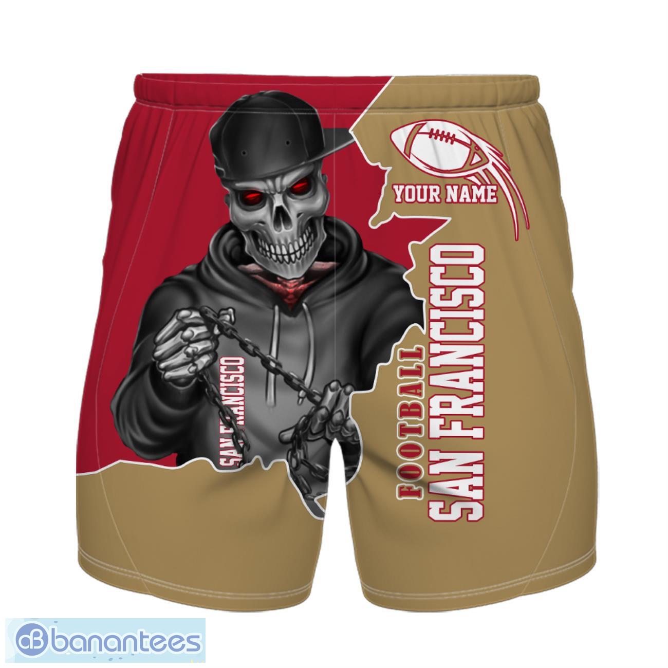 san francisco football team hawaiian shirt and shorts personalized name and number for fans 1 image San Francisco Football Team Hawaiian Shirt And Shorts Personalized Name And Number For Fans Product Photo 2