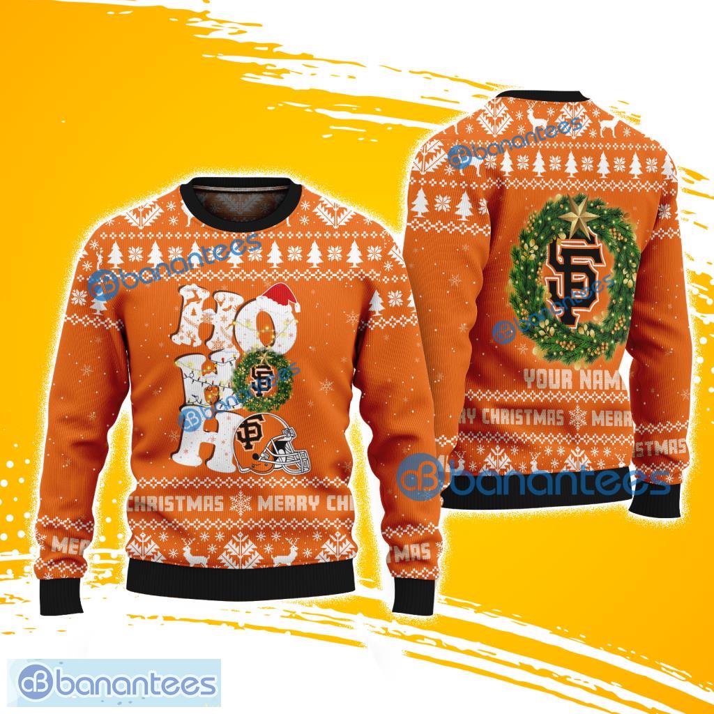 san francisco giants mlb logo sport baseball ho ho ho hat santa ugly sweater christmas new designs image San Francisco Giants MLB Logo Sport Baseball Ho Ho Ho Hat Santa Ugly Sweater Christmas New Designs Product Photo 1