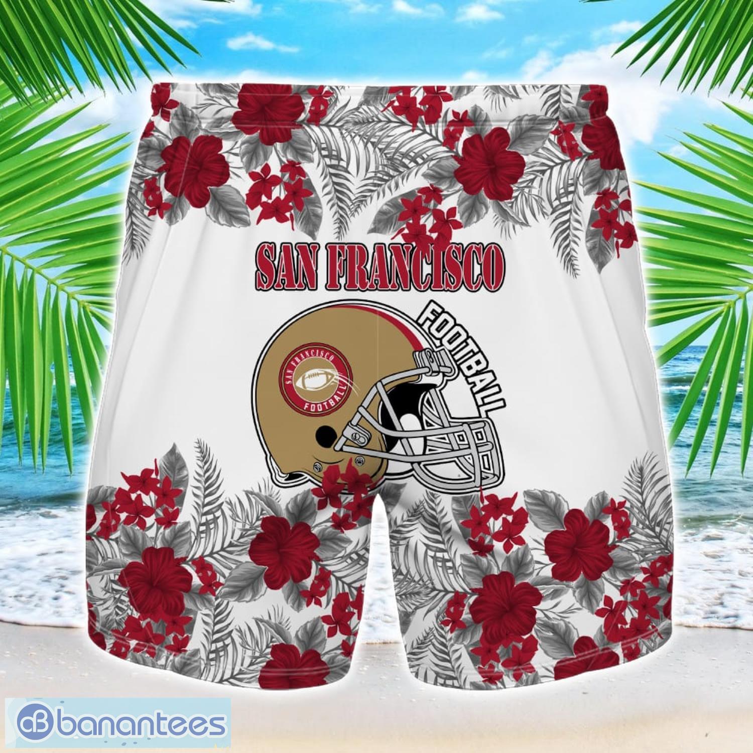 san francisco team hawaiian and shorts all printed beach set for fans custom name 1 image San Francisco Team Hawaiian And Shorts All Printed Beach Set For Fans Custom Name Product Photo 2
