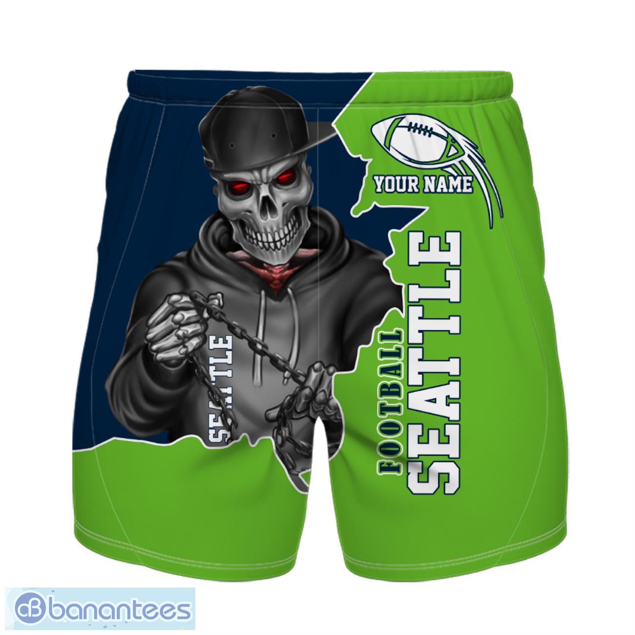 seattle football team hawaiian shirt and shorts personalized name and number for fans 1 image Seattle Football Team Hawaiian Shirt And Shorts Personalized Name And Number For Fans Product Photo 2